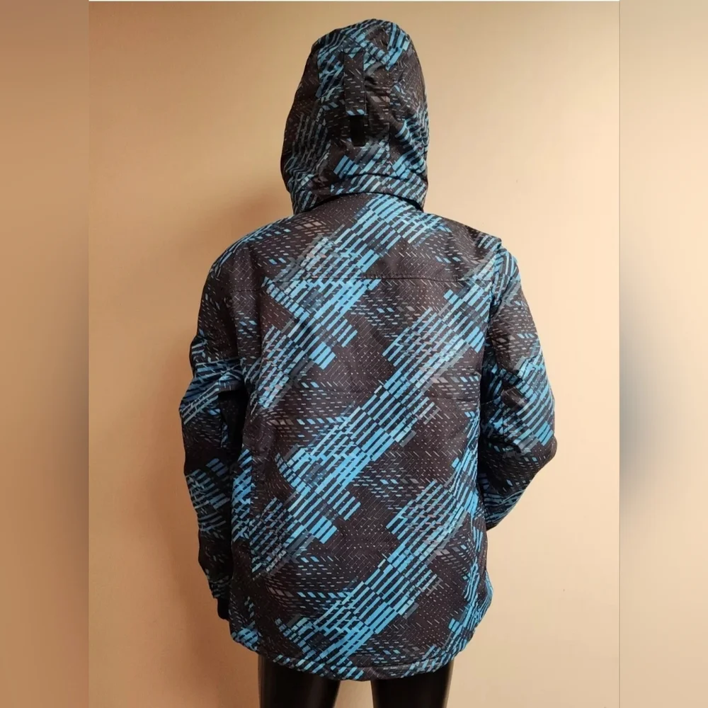 Men's Coat Size 2XL Blue & Black Design Waterproof Windproof All Weather - Picture 7 of 15